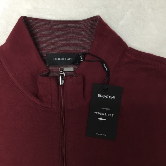 Bugatchi Maroon 1/4 Zip Pullover Size XXL - Picture 6 of 7